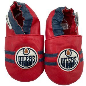 NHL | Infant's Booties | Oilers | Red and Blue